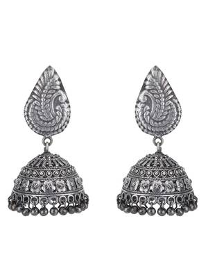 Classic oxidised grey earring set for women and girls 3