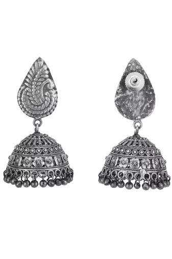 Classic oxidised grey earring set for women and girls