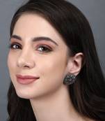 Elegant oxidised red and blue earring set for women and girls