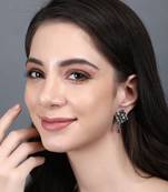 Elegant oxidised red,blue and yellow earring set for women and girls