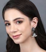 Classic oxidised grey earring set for women and girls