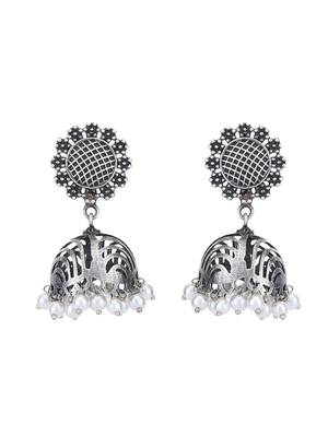 Classic oxidised grey earring set for women and girls 3