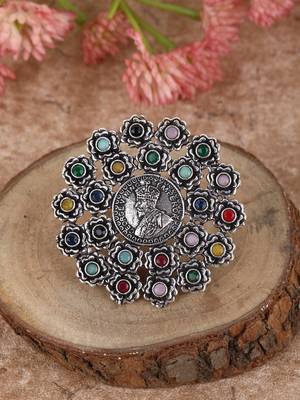 Elegant oxidised red,blue and yellow earring set for women and girls 2