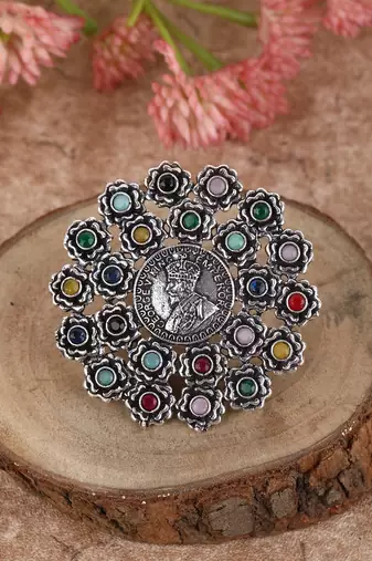 Elegant oxidised red,blue and yellow earring set for women and girls