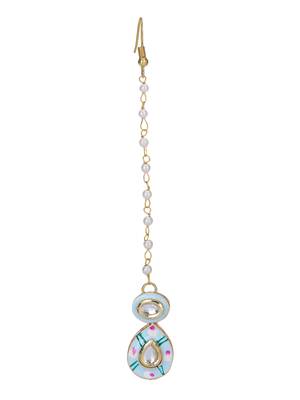 Golden kundan necklace set 5