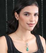 green necklace with earring jewellery set with kundan & pearls