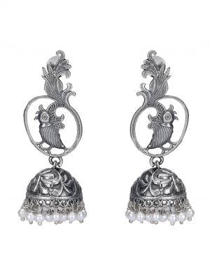 Classic oxidised greyearring set 3