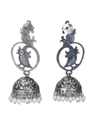 Classic oxidised greyearring set 4