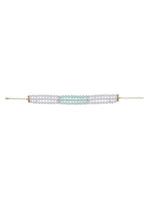 Gold-plated pearls studded layered necklace set 5