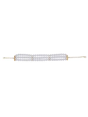 Gold-plated antique pearl studded necklace set 5