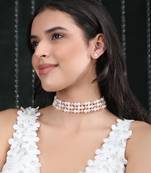 White gold-plated layered necklace