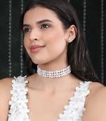 Gold-plated pearls studded layered jewellery set