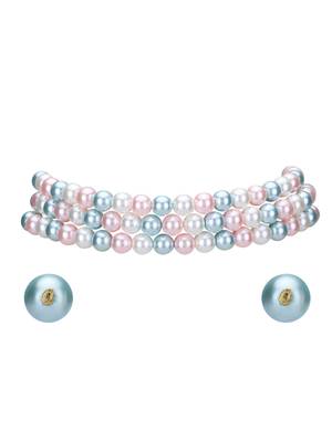 Gold-plated pearls studded layered jewellery set 3