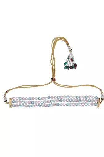 Gold-plated pearls studded layered jewellery set
