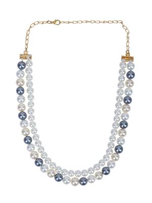 Gold-plated multicolor round pearl necklace set 5