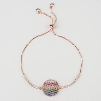 Rhodium plated red and blue,green rakhi bracelet 2