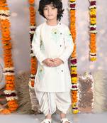Mor embroidered crèam  kurta and dhoti set boys