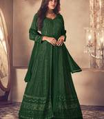 Green georgette embroidery party wear salwar suit