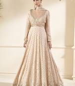 Light peach georgette embroidery party wear salwar suit