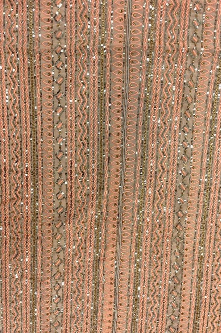 Brown Designer Heavy Embroidery Work Faux Georgette unstitched Long Length Kameez Plazzo silk salwar suit