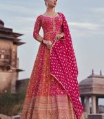 Rani pink georgette embroidery party wear salwar suit