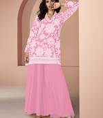 Pink georgette embroidery party wear salwar suit