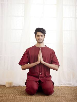 Maroon Cotton Kurta Pyjama Set 1