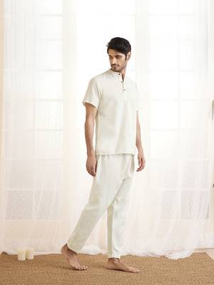 white cotton kurta pyjama set 2