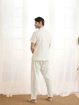 white cotton kurta pyjama set 3