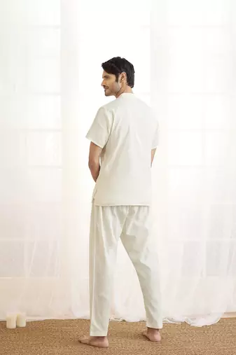 white cotton kurta pyjama set