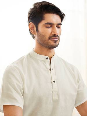 white cotton kurta pyjama set 4