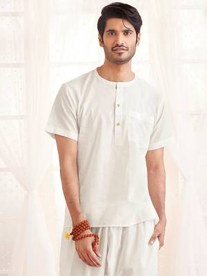 White Cotton Short Kurta 1