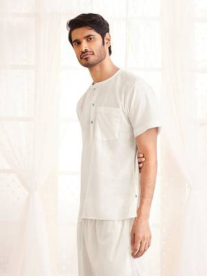 White Cotton Short Kurta 2