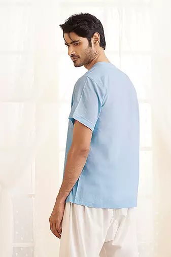 Aqua Cotton Short Kurta