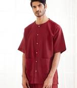 Maroon Cotton Short Kurta