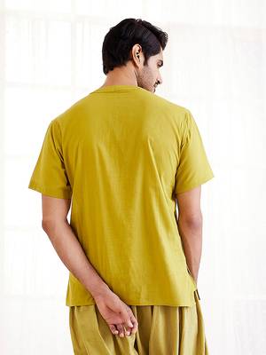 Olive Green Cotton Short Kurta 3