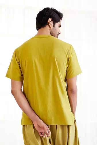 Olive Green Cotton Short Kurta