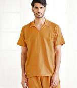 Dusty Saffron Cotton Short Kurta