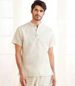 White Cotton Short Kurta