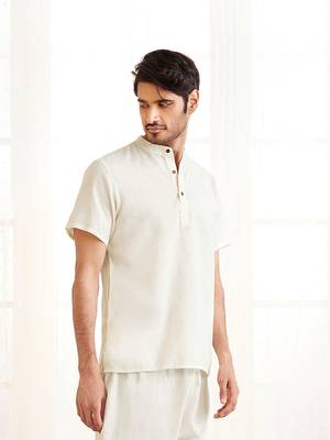 White Cotton Short Kurta 2