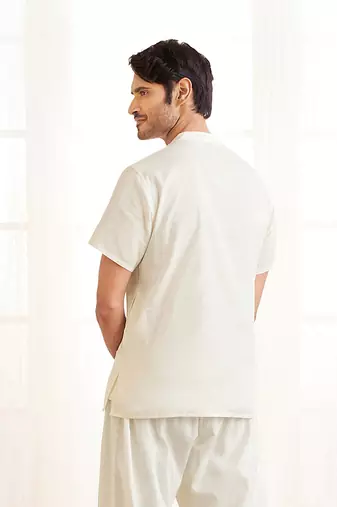 White Cotton Short Kurta