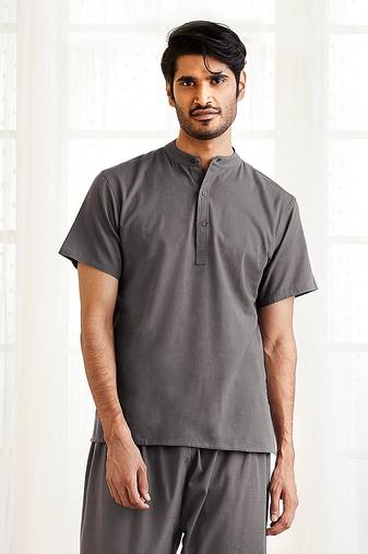 Men'S Mud Cotton Short Kurta