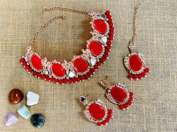 Premium heavy designer function wear necklace set 1