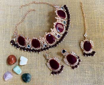 Premium heavy designer function wear necklace set 1