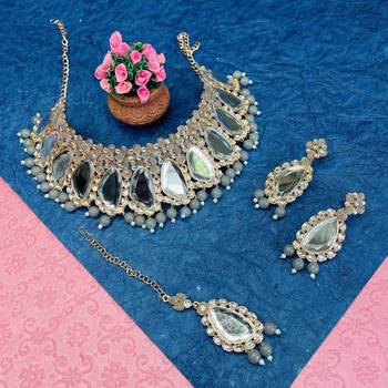 Premium heavy designer function wear necklace set 1