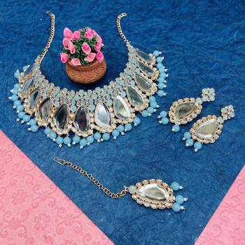 Premium heavy designer function wear necklace set 1