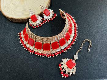 Premium heavy designer function wear necklace set 1