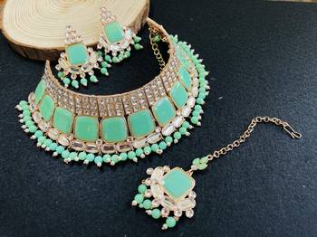 Premium heavy designer function wear necklace set 1