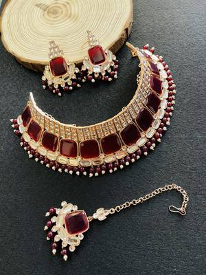 Premium heavy designer function wear necklace set 1