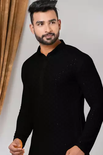 Premium black designer festival wear traditional only kurta